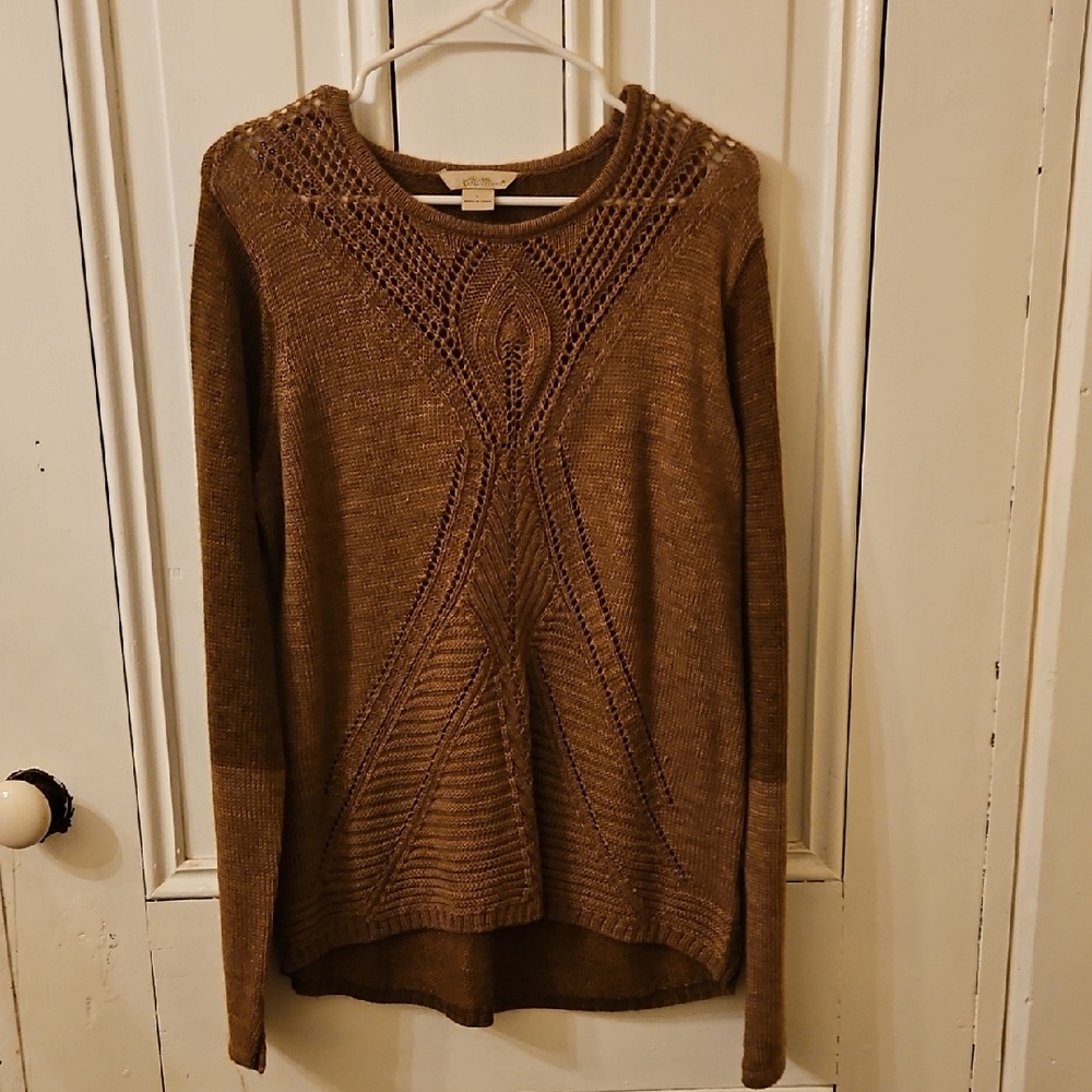 Natural Reflections Brown Knit Women's Sweater